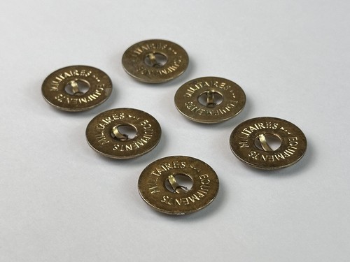 Vintage 1980's Canadian Military Equipements Militaires Uniform Button Set of 6 - Picture 3 of 5