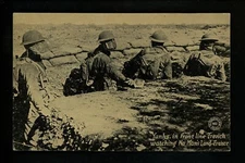 Military postcard World War 1 WWI Army Soldiers in action French Trench 