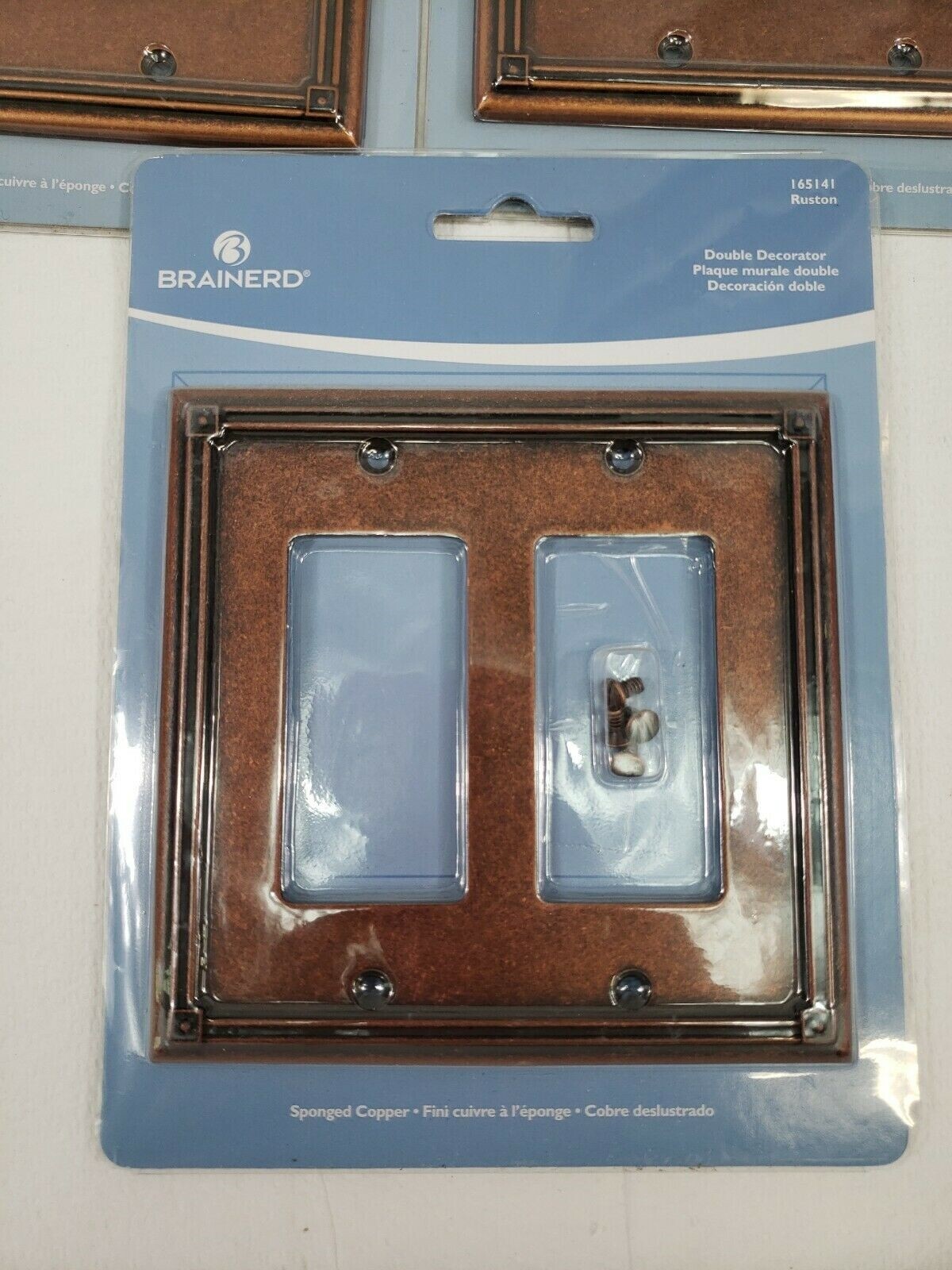 Ruston Plate Brainerd Ruston Double Decorator Sponged Copper Wall Plate-165141-LOT ...
