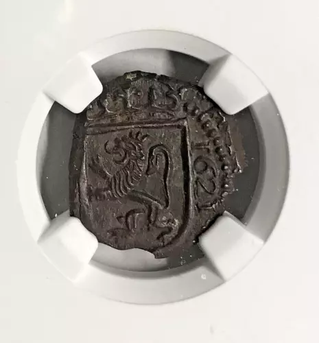 1621 SPAIN FELIPE III COPPER 4 MARAVEDIS NGC MS-63 MADRID MINT VERY RARE L@@K