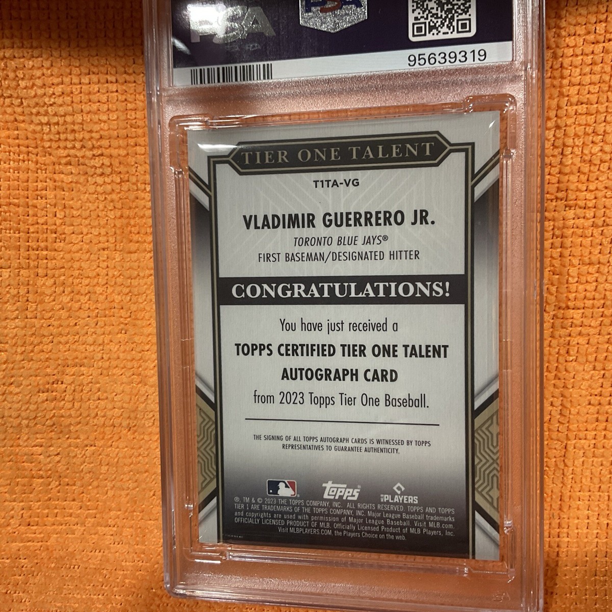 2023 Topps Tier One Vladimir Guerrero Jr Talent Auto #T1TAVG
