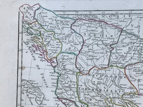 GREECE TURKEY BALKANS 1762 Jean JANVIER LARGE ANTIQUE MAP IN COLORS - Picture 3 of 11