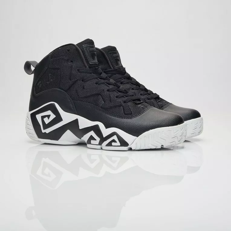 RARE CLASSIC FILA MB MESH TRAINERS UK10 BLACK WHITE 1VB90177 016