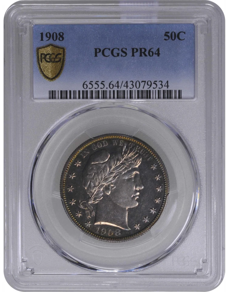 1908 PCGS PR64 Mintage 545 - 4th Lowest PROOF 🔴 Undervalued✅ Barber Half Dollar - Image 2 of 4