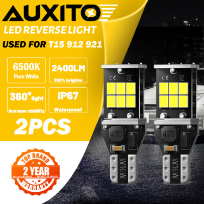 AUXITO T15 LED Reverse Back Up Light Bulb 921 912 W16W 904 906 White 6500K 2x