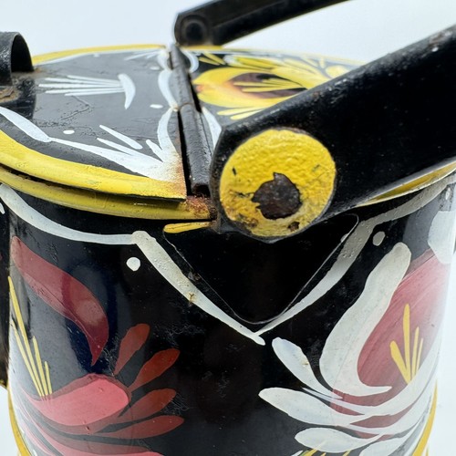 Vintage Toleware Canal Ware Hand Painted Metal Teapot Kettle 7” Signed M. Kuiter - Picture 15 of 20