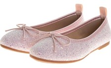 Kensie Girl Shoes - Classic Pink Glitter Ballet Flats, Size 5 Toddler - New