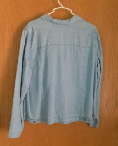 JM Petites Thin Blue Jacket/Blouse Size 12 P - Picture 2 of 3