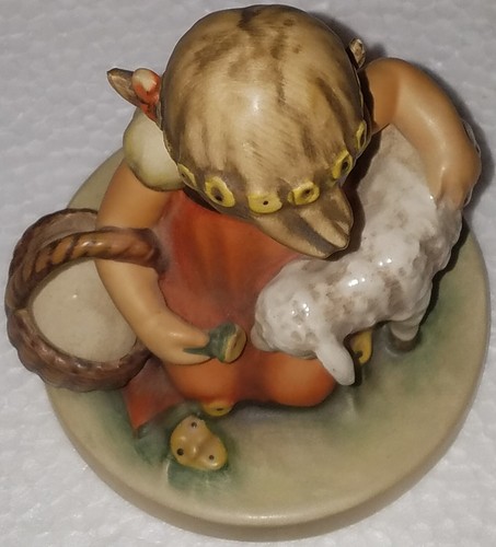 Hummel figurine 1960 4.5" "Favorite Pet" 361 TMK 5 Girl w baby lamb sniff flower - Picture 9 of 11