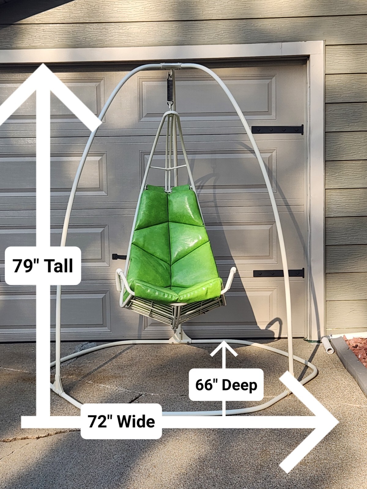 Vintage Mid Century Modern Atomic Patio Hanging Swing Chair Homecrest