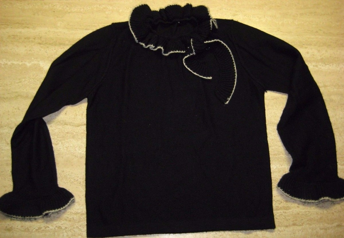 Pull Col Roulé Sonia Rykiel Enfant Noir - Laine - Tailles 2 Et 8 Ans - Occasion Très Bon état