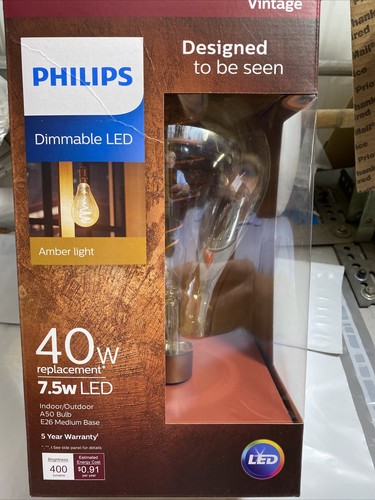 Philips 536276 - 7.5A50/VIN/820/CL/G/DIM 1CT 120V E26 MED BASE - Picture 2 of 7