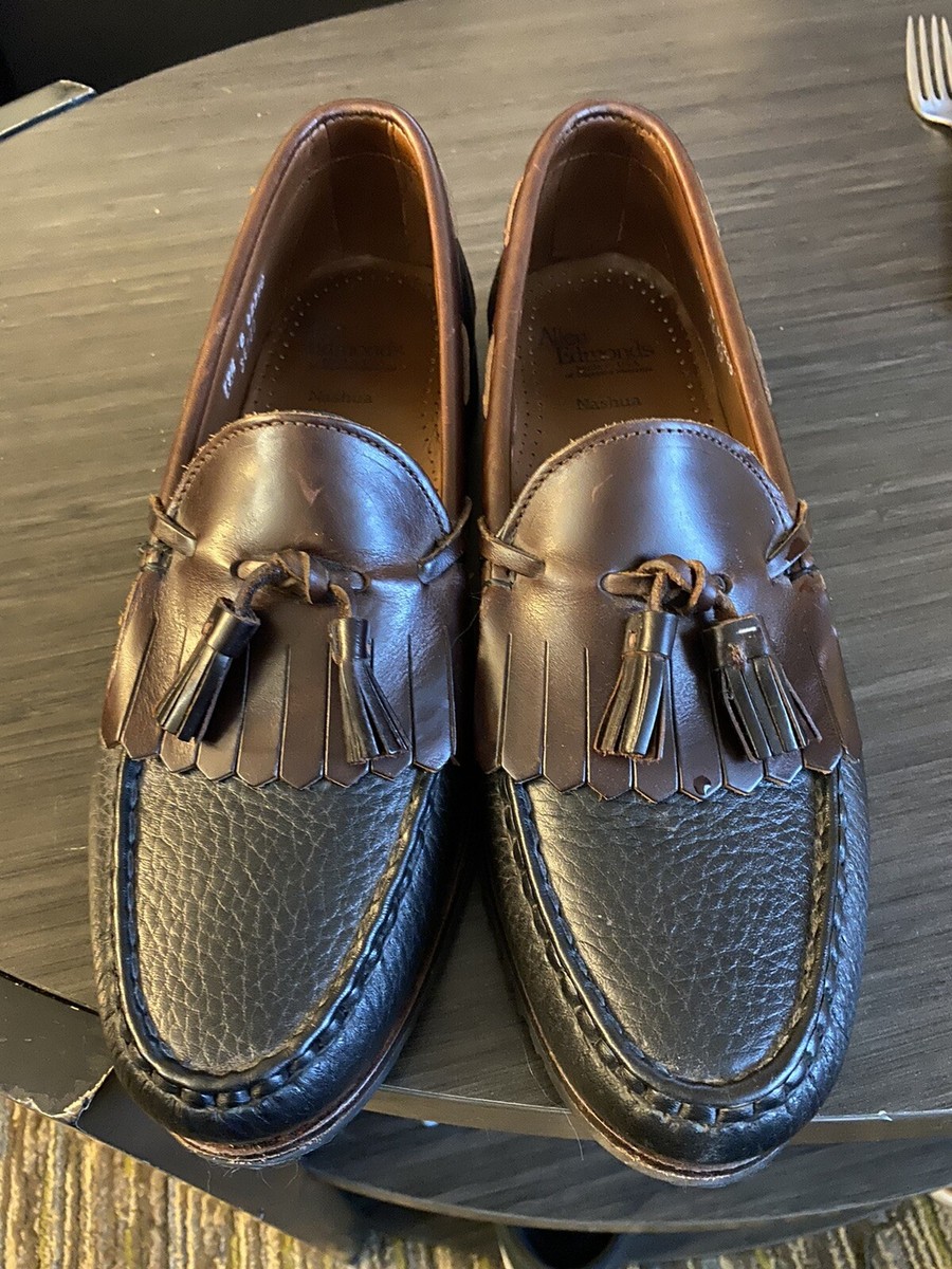 Allen Edmonds Nashua Kiltie Tassel Loafers Men\'s Size 12 B  Black Leather Allen Edmonds Nashua Mens Black Brown Kiltie Tassel Leather  main image 4