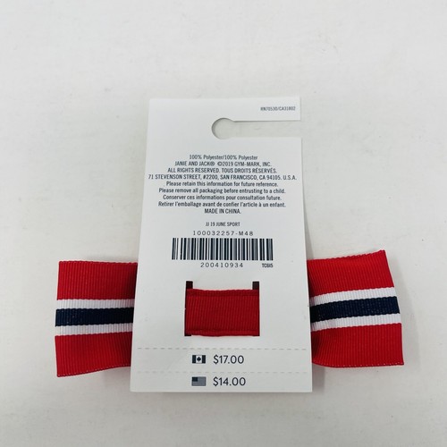 Janie and Jack Youth Girls One Size Americana Striped Barrette Hair Clip $14 - Picture 3 of 5
