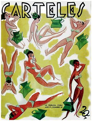7843.Carteles.Womann with jamaican hat in bathing suit.POSTER.art wall decor