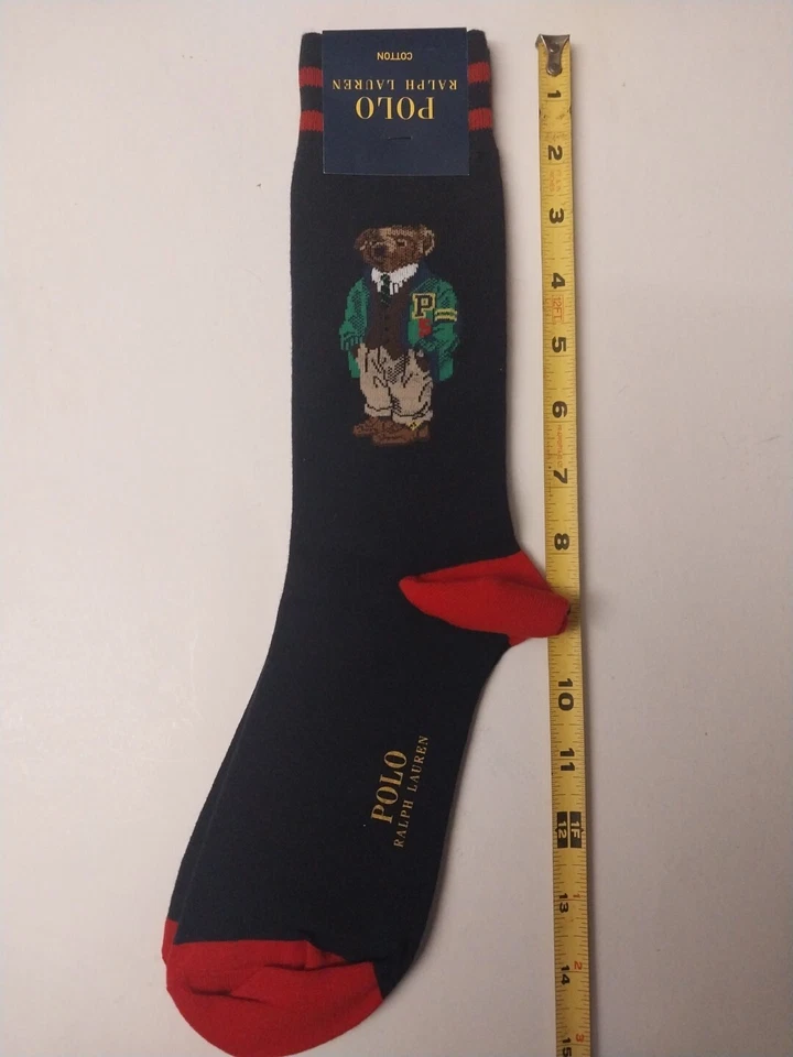  Polo Ralph Lauren Hombres POLO BEAR Vestido Calcetines Talla 9-11 Mujer ALTO Pantalón Crew Foto 2 de 4