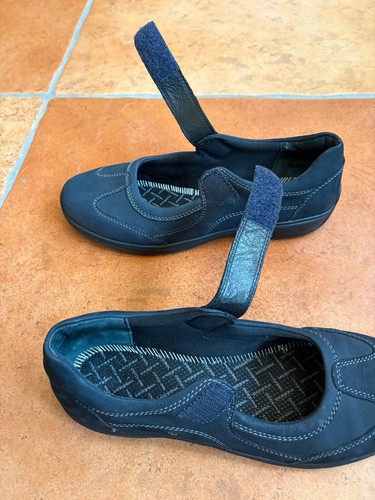 1 Paar Medicus Ballerina Heidi mit Klettverschluss, gebraucht, Größe 7 1/2, Blau - Bild 7 von 10