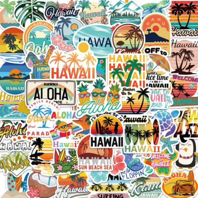 50 tlg Stickerset Hawaii Stickerbomb Aloha Surfen Insel USA
