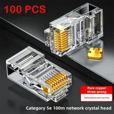 RJ45 Network Cable Modular Plug CAT5e CAT6 UTP Connector End Pass Through EZ Lot