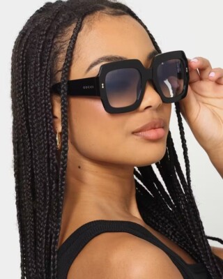 Gucci Women Sunglasses Black Grey Gradient Square GG1111S  display picture 2