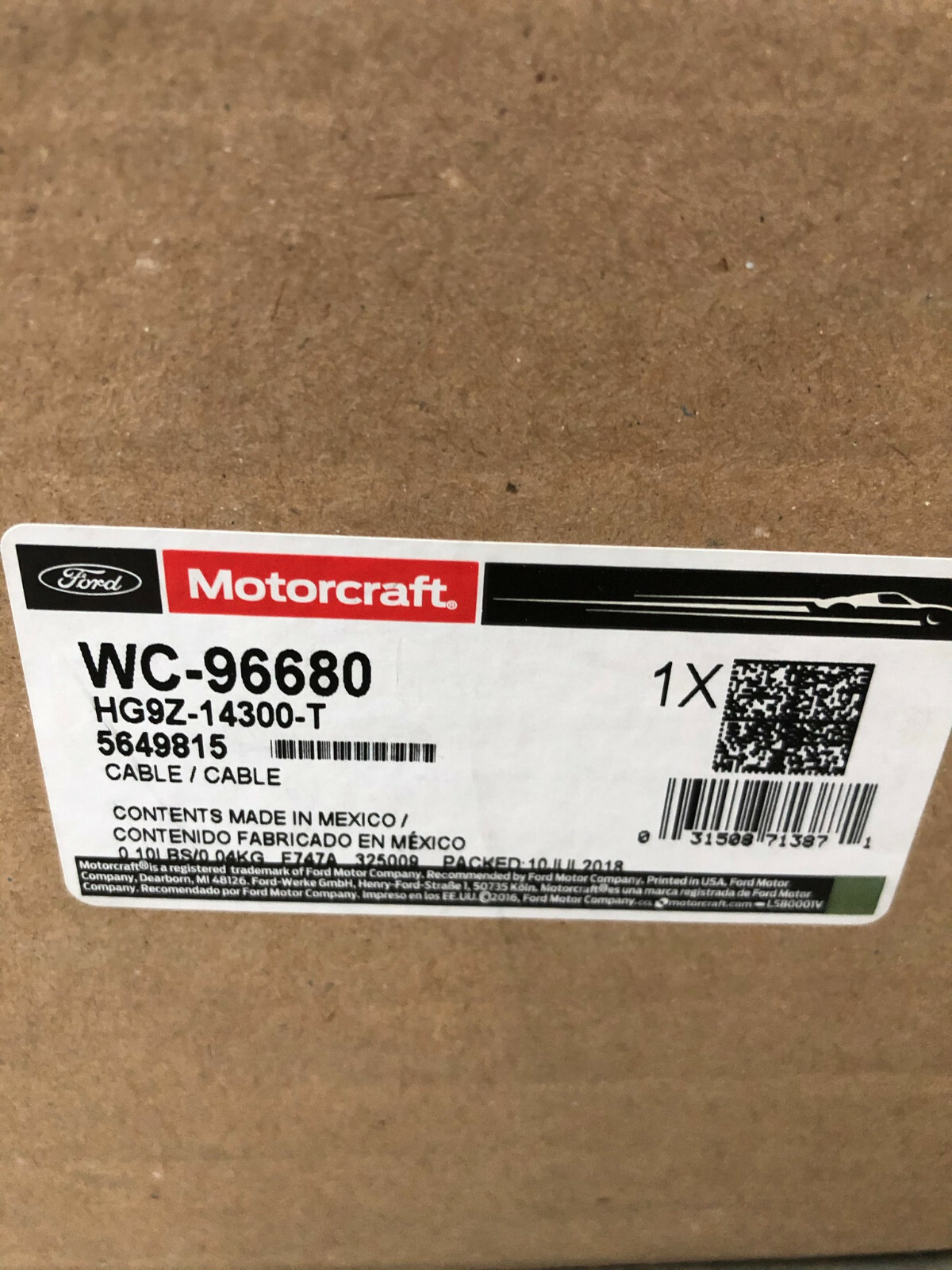 Motorcraft WC-96084 Cavo Positivo Batteria ASY – Ricambio Originale 1 Pezzo
