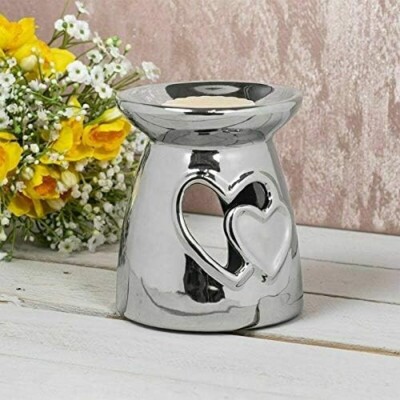 Desire Aroma Wachsschmelze und Ölwärmer Silber Doppelherz LP47129