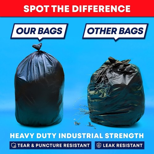 Heavy Duty 96 Gallon Trash Bags, 50 Count in Jumbo Size - Ideal for Cleanup - Picture 4 of 11