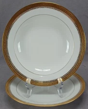 Pair of Vintage PL Limoges French Gold Encrusted Deep / Soup Plates