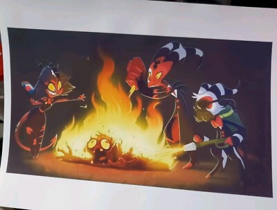 Helluva Boss Glossy Vinyl Sticker 8.5'' By 11'' Blitzo, Millie & Moxxie