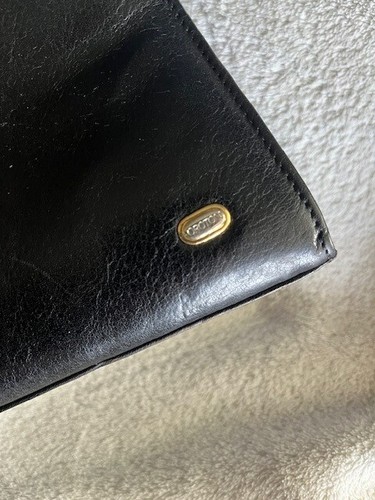 Vintage Black- Gold OROTON Handbag Leather - Picture 2 of 16