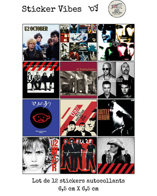 U2 12 Aufkleber Sticker Tasche Album Irish Rock Pop Merch Retro Geschenk