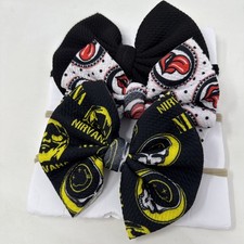 NEW Handmade Rock Nirvana Rolling Elastic Infant Baby Toddler Size Headband Bow