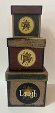 Live Laugh Love Primitive Decor Nesting Boxes