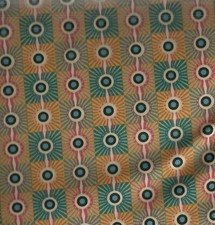 Dogma turquoise gold abstract  southwester David Hearn In the Beginning fabric