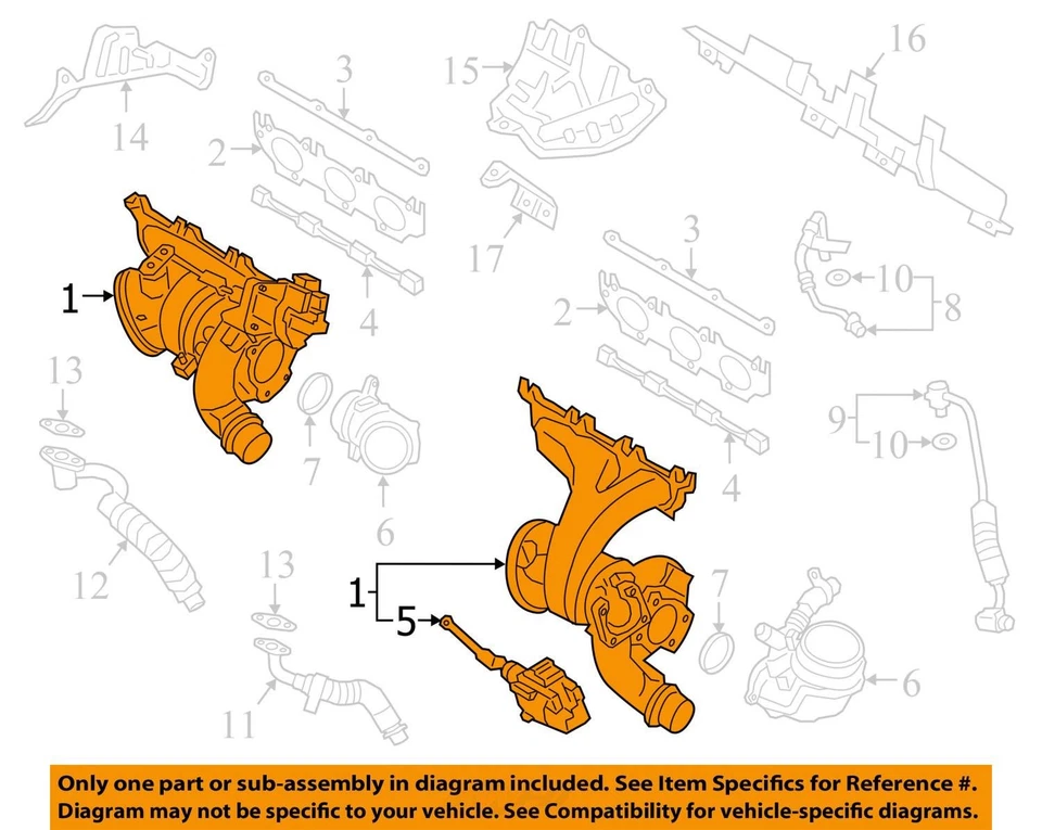 Turbocompresor trasero BMW M2 M3 M4 G80 G82 G83 G87 4-6 2021-2025 OEM Foto 3 de 4
