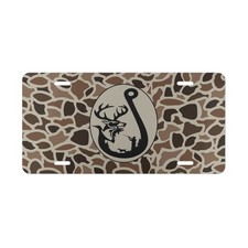 Old School Camo License Plate Fish Hook Design Fishing Hunting Gifts