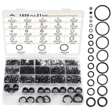 21 Size Rubber O Ring Set,1050 Pcs Black Small O Rings Assortment Kits,assort...