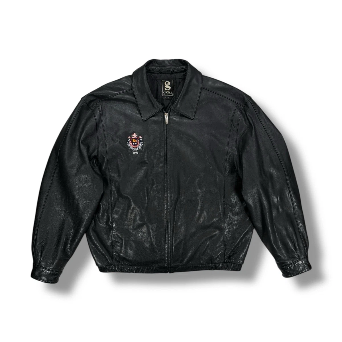 ジャケット・アウター PREMIUM FULLZIP SPORTS LEATHER JACKET GEAR FOR SPORTS Leather Outer Shell Black Coats, Jackets & Vests