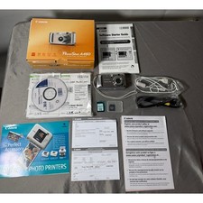 Canon PowerShot A460 Digital Camera Silver 5.0MP 4x Zoom Vintage Y2K Bundle Box