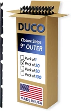 Duco Usa-Made Classic Rib Foam Closure Strips 3Ft Long, 9" Rib Profile - 20 Pack