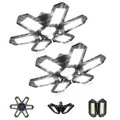 2Pack LED Garage Lights Bulb Deformable Bright Shop Ceiling Lamps for E26/E27 US