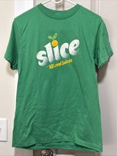 Vtg 1980s Slice Lemon Lime Tshirt Mens Green no tag, NOS, 18"