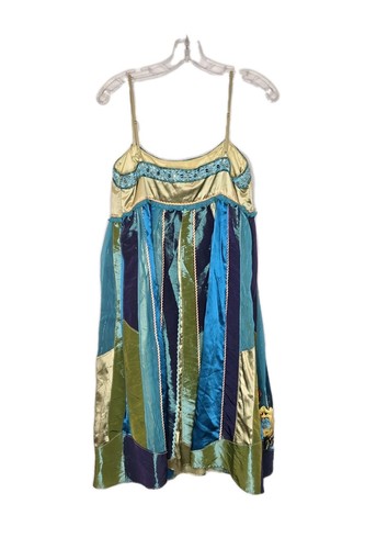 Sue Wong Vintage Silk Embroidered Sleeveless Multicolor Dress Size 14 - Picture 4 of 9