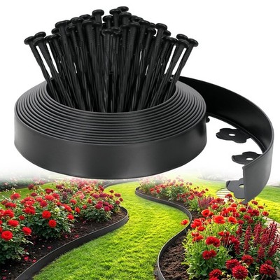 Landscape Edging Kit 40 FT, No Dig Garden Edging Border with 60 Spikes, 2 Inc...