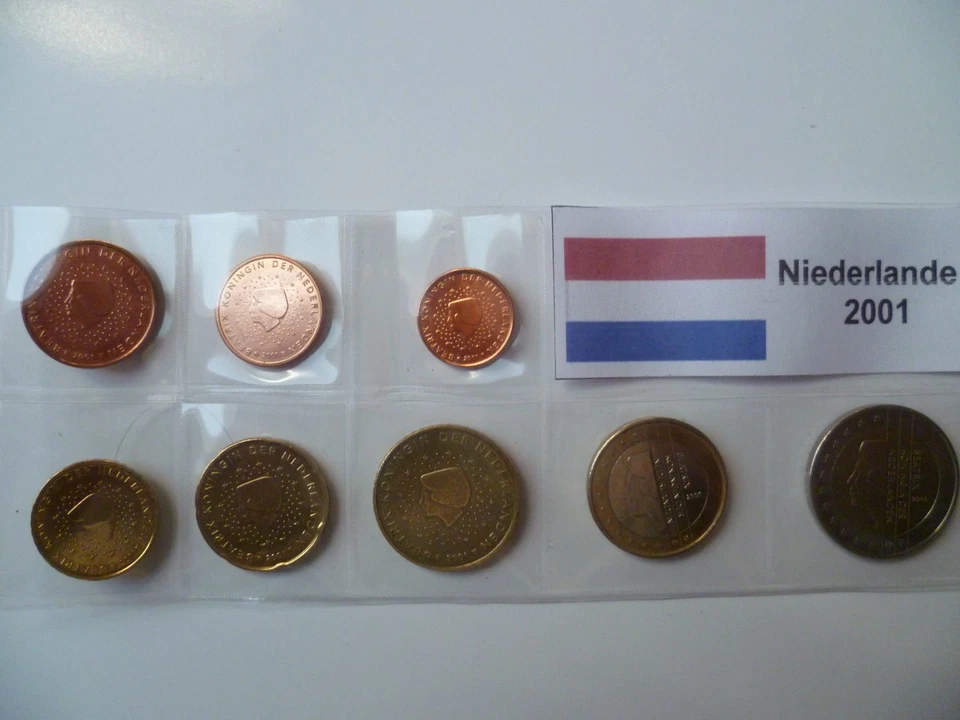 KMS Niederlande 2001, 1 Cent bis 2 Euro  - Bild 1 von 1