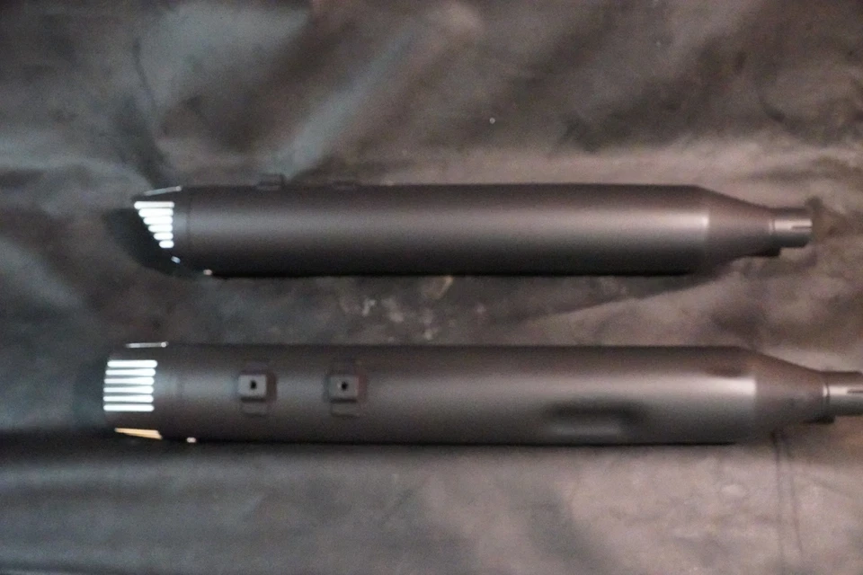 Firebrand Black Slip On Exhaust Mufflers For 95-24 Touring FLHT FLT Roadking - Image 2 of 4