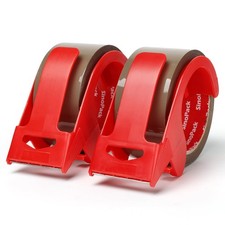 Heavy Duty Brown Packing Tape 2 Pack 1.88In x 55Yds with Dispenser for Shipping