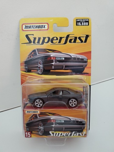 Matchbox 2005 Superfast #15 BMW 850i Metallic Gray- storage box 1/15,500