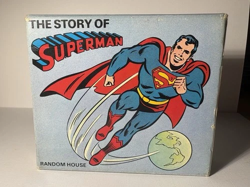 Vintage 1980 The Story Of Superman 4 Books by Random House DC Comics Mini Box