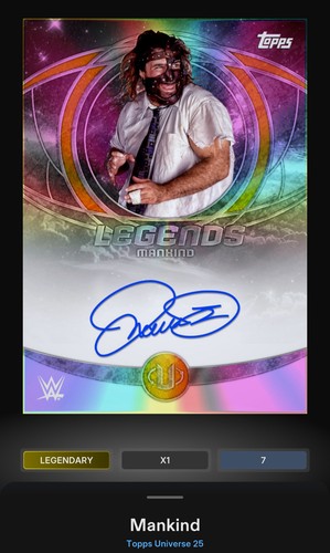 Mankind - Gold Stone 50cc Legends Signature Legendary Topps Slam WWE Universe 25